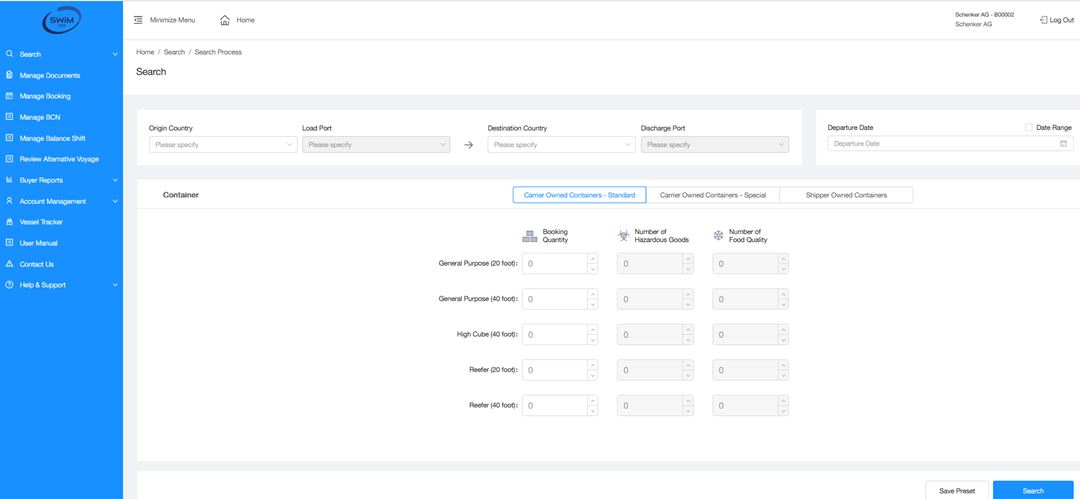 SWiM GDS Forwarders User Portal